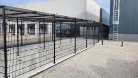 Buitenzijde van stalling voor fietsen