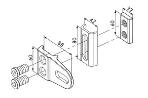 Locinox Scharnier onderdeel 88mm SN15