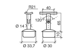 Inox/RVS leuninghouder voor buis BK11