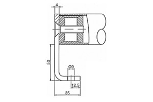 Inox/RVS Montage stuk deurgreep BK04