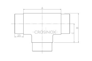 RVS T-Verbindstuk CB16