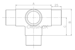 RVS T-verbindstuk CB20