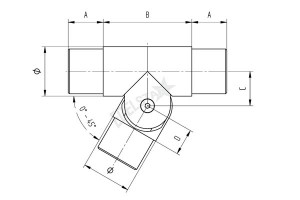 RVS T-Verbindstuk flexibel CB18