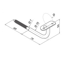 Leuningdrager rond MOD0110 RVS