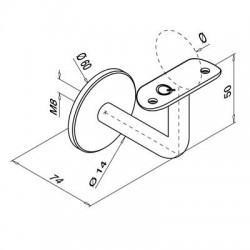 Leuningdrager vlak MOD0111 RVS