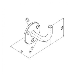 Leuningdrager rond MOD0113 RVS