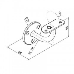 Leuningdrager rond MOD0115 RVS