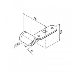 Leuningdrager vlak MOD0123 RVS