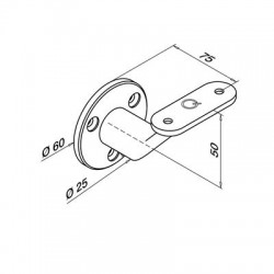 Leuningdrager vlak MOD0126 RVS