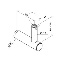 Leuningdrager vlak MOD0147 RVS