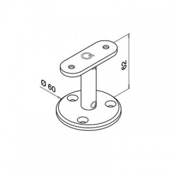 Leuningdrager vlak MOD0708 RVS