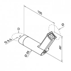 Leuningdrager rond MOD9330 RVS