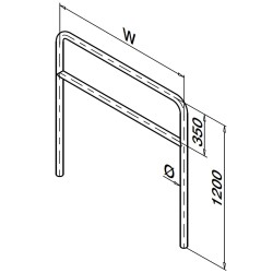 Fietsleunhek RVS316 + barrier line